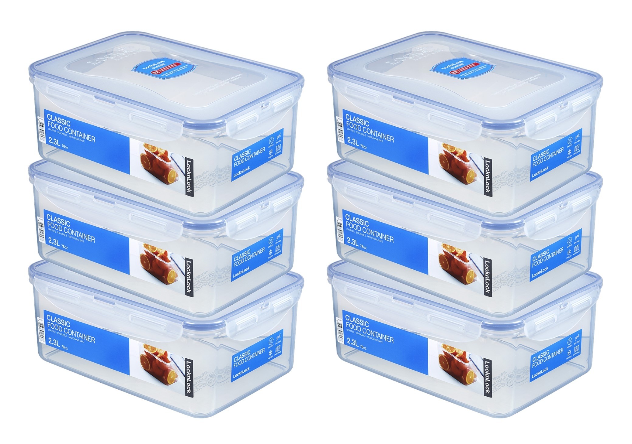 3 X Lock & Lock Rectangular Container 2.3 Litre HPL825 END OF LINE 2577 