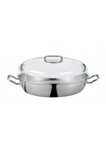 Spring: Brigade Premium Servierpfanne XL mit Domo Glasdeckel, Ø28cm