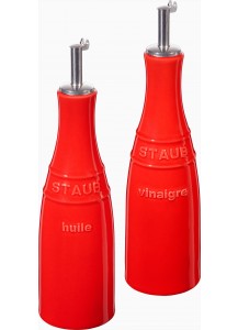 Staub: Öl- & Essigset, 0,25L, Kirsch-Rot, Keramik