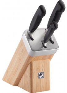 Zwilling: Vier Sterne Selbstschärfender Messerblock, 4-tlg., Bambus