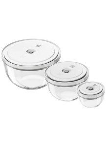 Zwilling: Fresh & Save Bowls Vakuumschüssel Set S/M/L, 6-tlg., Glas
