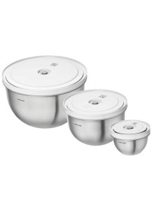 Zwilling: Fresh & Save Bowls Vakuumschüssel Set S/M/L, 6-tlg., Edelstahl