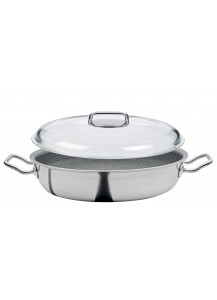 Spring: Vulcano Intense Pro Servierpfanne XL hoch mit Domo Glasdeckel