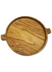 Olivenholz Tablet "Face" rund, ca. Ø21cm