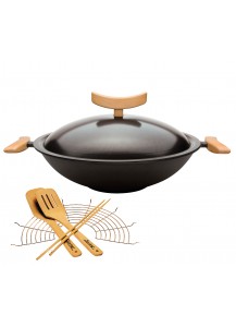 Spring: Cast-Iron Wok with Lid and Accessories