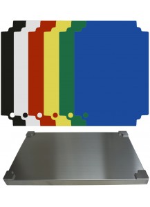Selexions: Top Board Edelstahl Schneidbrett + 6 farb. randlose Einlagen, GN1/1