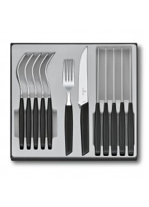 Victorinox: Swiss Modern Besteck-Set Steakmesser, 12-tlg., Schwarz