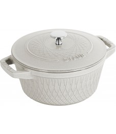 Staub: Cocotte Twister, ⌀24cm, Gusseisen, Weisser Trüffel