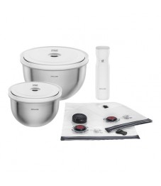 Zwilling: Fresh & Save Bowls Vakuum Starter Set, Edelstahl M/L, 9-tlg., Silber-Weiß 