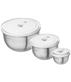 Zwilling: Fresh & Save Bowls Vakuumschüssel Set S/M/L, 6-tlg., Edelstahl
