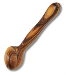 Mustard / Salt Spoon Olive Wood, 7 cm