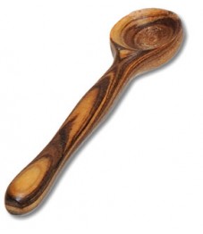 Mustard / Salt Spoon Olive Wood, 11 cm