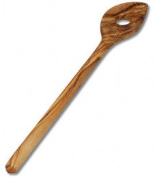 Cooking Spoon Pointed with Hole Olive Wood