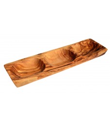 seleXions®: Olivenholz 3er Antipasti-Schale, ca. 35x10,5x2,4cm
