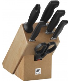 Zwilling: Four Star Knife block, natural wood, 7 pcs.