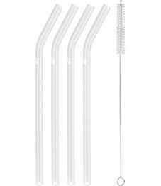 Zwilling: Sorrento Glasstrohhalme gebogen, transparent