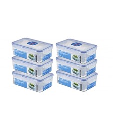 LocknLock: 6 x Multi-Use Food-Storage Box with Drain Grate 1.0 l (HPL817T/6)