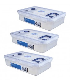 LocknLock: 3x Multiple-Use Storage Container with two handles, 10l (HPL894/3)