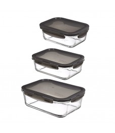 LocknLock: oven glass Set 3-tlg., rechteckig