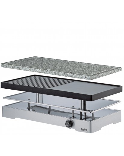 Raclette Hot Stone Duo Küchenprofi - Plancha De Piedra Y Sartenes Antiadherentes Para Asar
