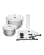 Zwilling Fresh & Save Bowls Vakuum Starter Set, Edelstahl M/L, 9-tlg., Silber-Weiß 