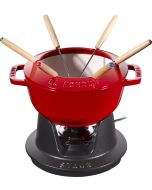 Fondue Set, cast iron, cherry